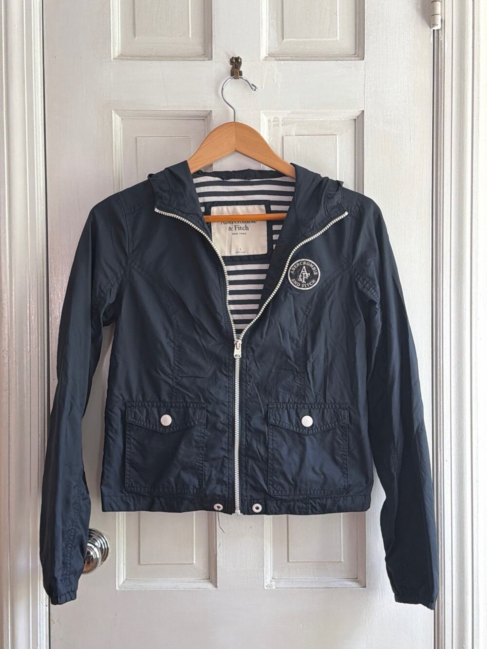 Vintage Abercrombie & Fitch Dark Navy Windbreaker Jacket Small